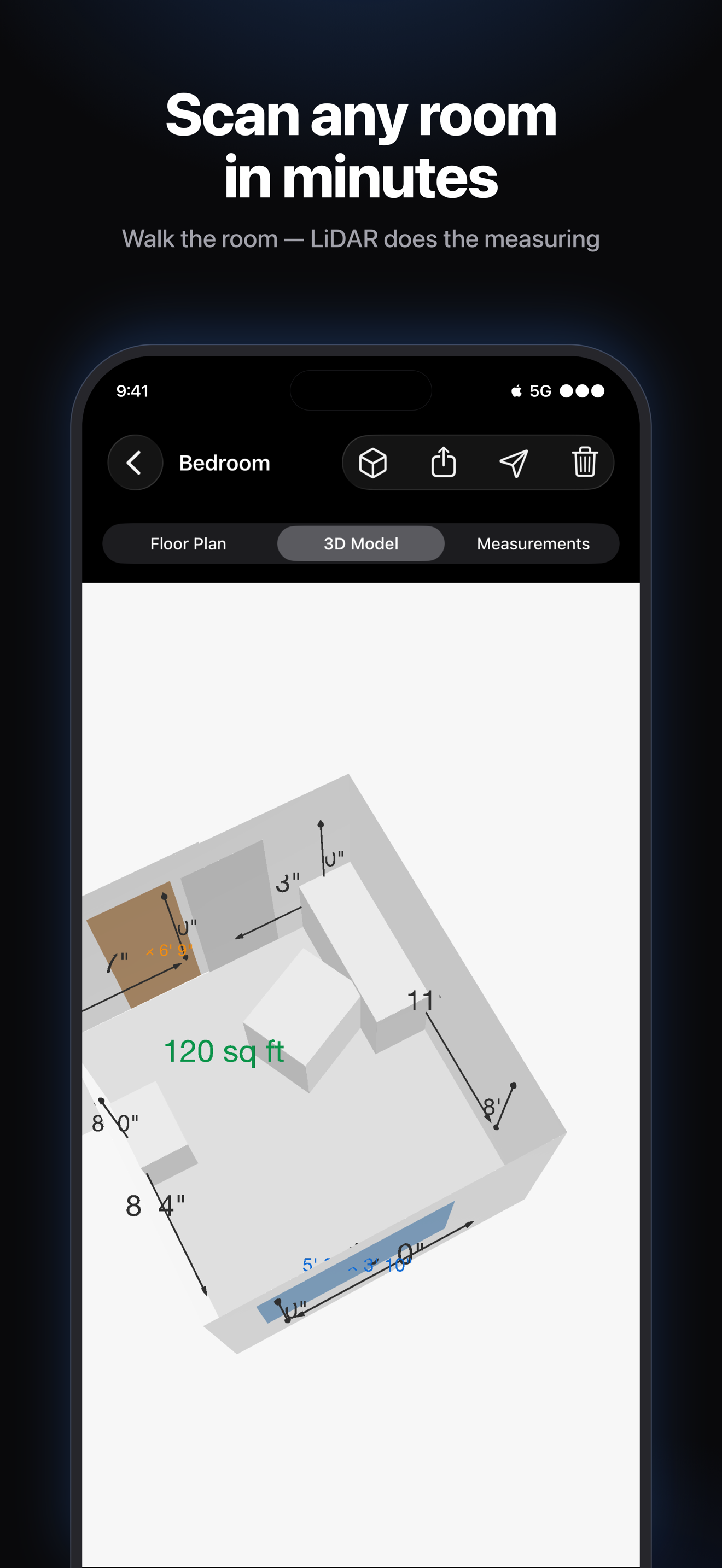 Scanning a room live with LiDAR