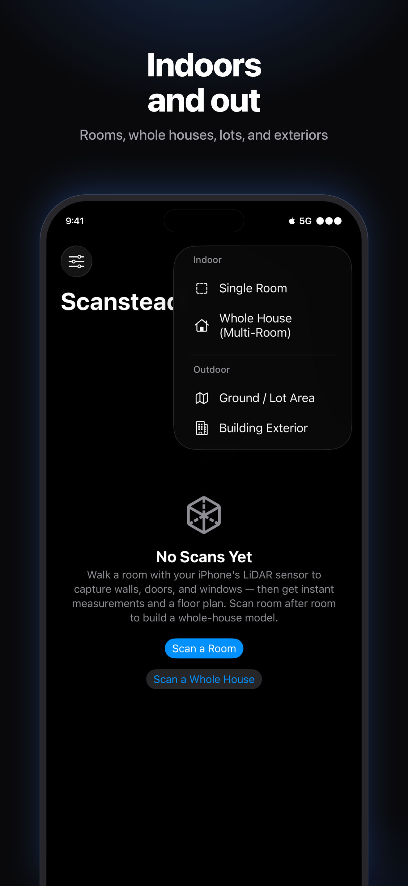 Indoor and outdoor scan modes